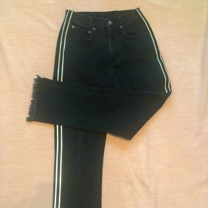Reflective side zip jeans